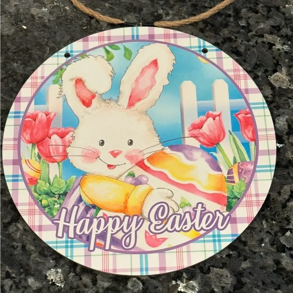 Easter Bunny Hanging Decoration or Wreath Attachment - Multicolor